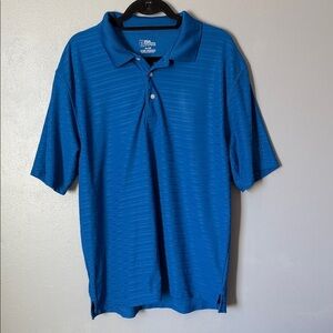 PGA Tour Men’s Blue Striped Golf Polo Short Sleeve Shirt Size XL